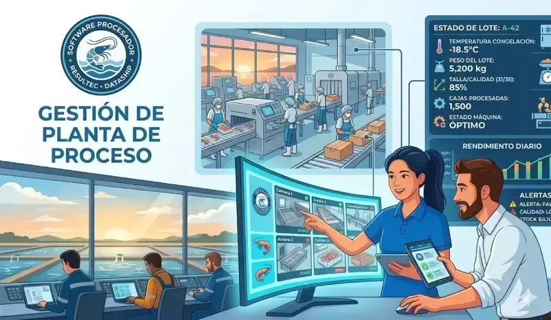 Control de producción de camarón ShrimpSoft ResulTec Ecuador